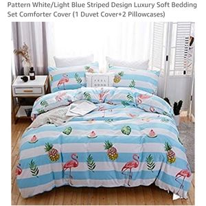 NWT Flamingo/Pineapple Duvet Cover-Queen